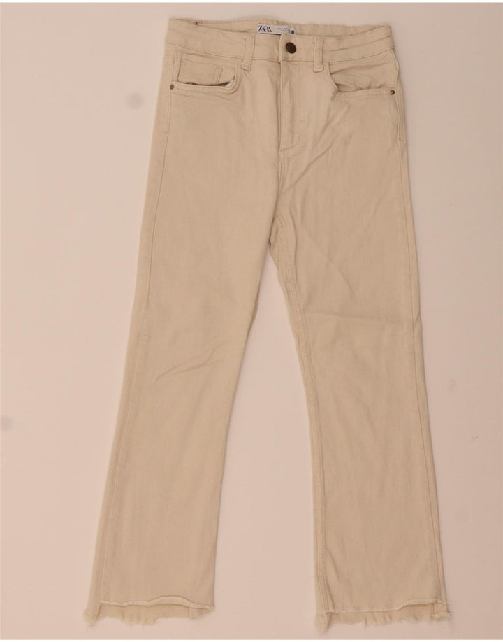 Zara ženske crop bootcut traperice EU 38 srednje W28 L24 bež