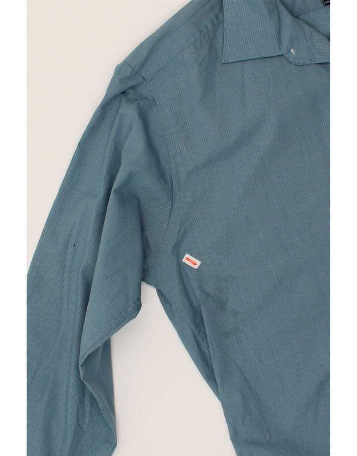 DOCKERS Mens Shirt Size 16 1/2 Large Blue Check Cotton Vintage Dockers and Second-Hand Dockers from Messina Hembry 