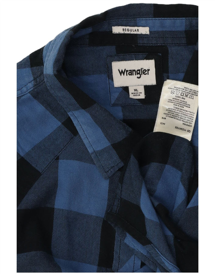 Wrangler muška flanelska košulja standardnog kroja XL plavi pamuk od ginghama