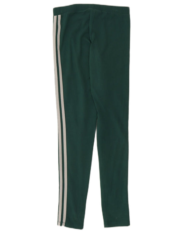 Adidas Womens Leggings UK 4 XS Green Cotton
