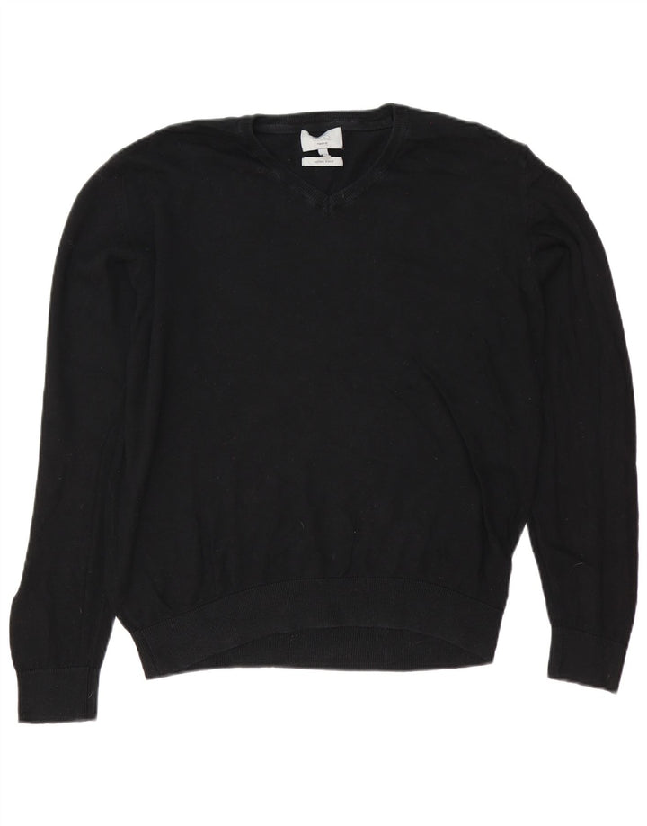 Marks & Spencer, veliki crni pamučni muški džemper s V-izrezom regularnog kroja