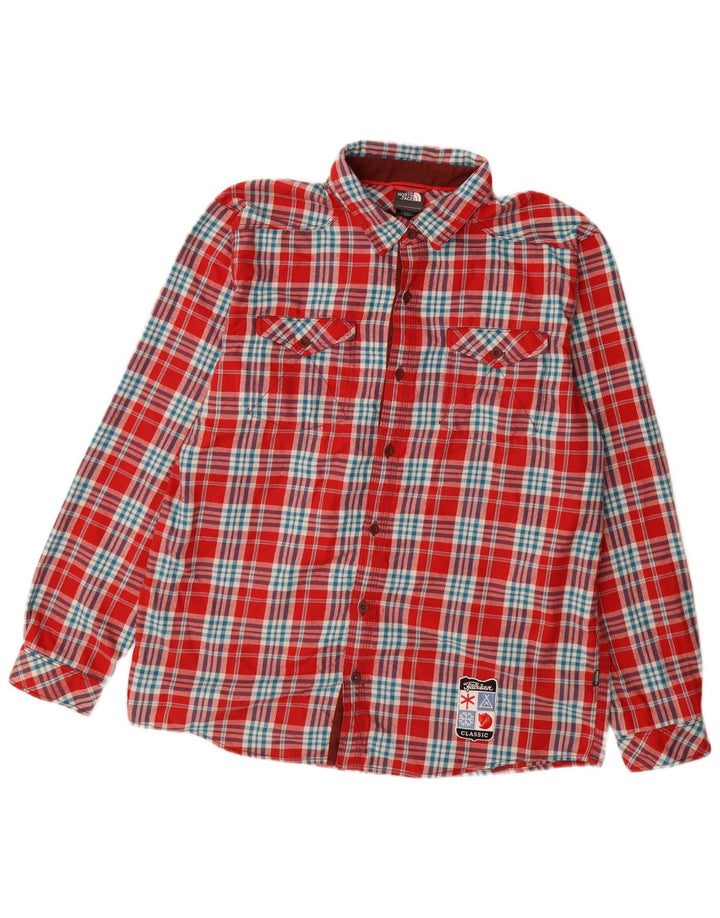The North Face muška flanelska košulja, veliki crveni karirani poliester