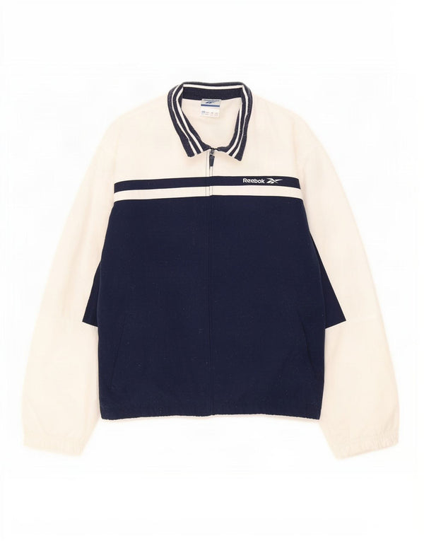 Reebok ženska gornja jakna za trenirku UK 12 Medium Navy Blue Colourblock