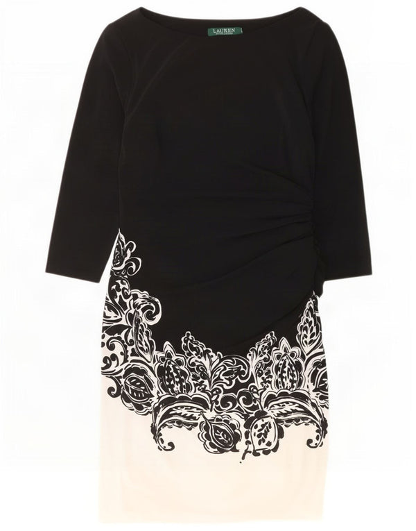 Ralph Lauren Ženska plašt haljina 3/4 rukava UK 12 Srednje crna paisley boja