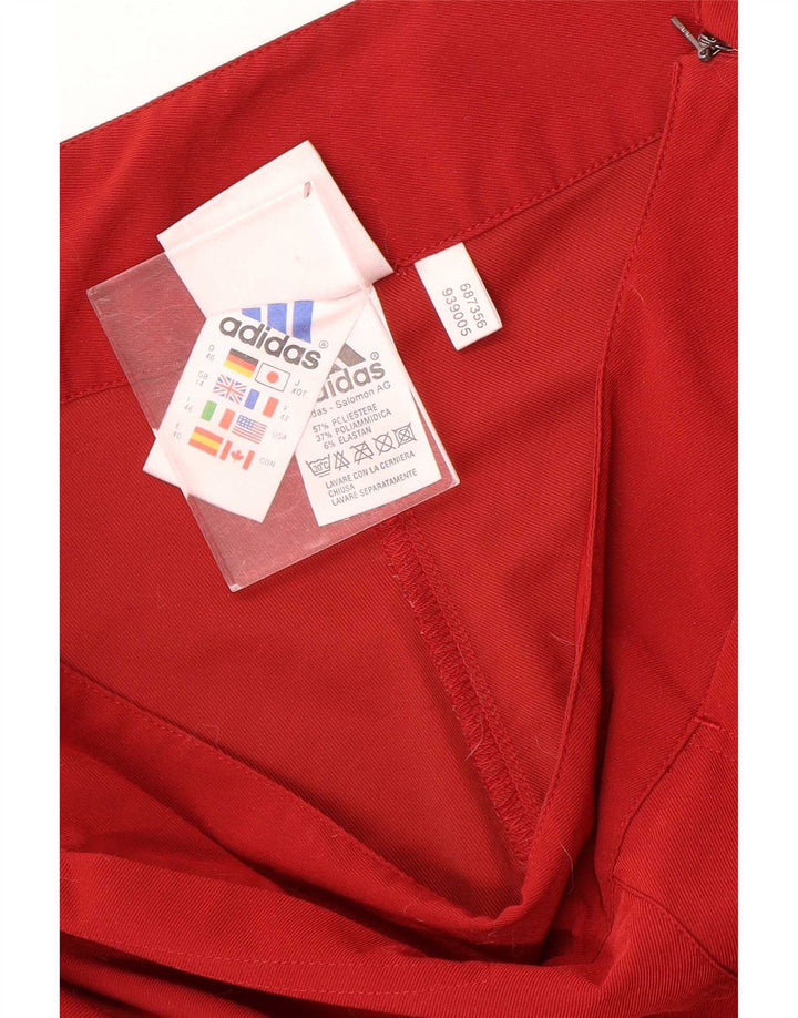 Adidas Womens Capri Trousers UK 14 Large W30 L19 Red Polyester