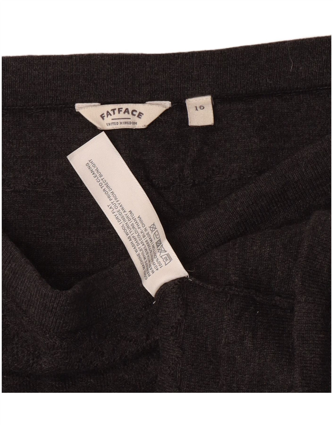 Ženska mini suknja visokog struka Fat Face UK 16 Large W30 siva pamučna klasična