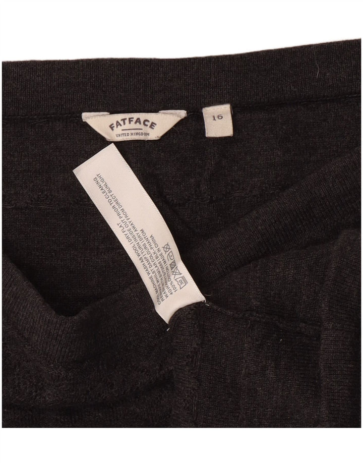 Ženska mini suknja visokog struka Fat Face UK 16 Large W30 siva pamučna klasična