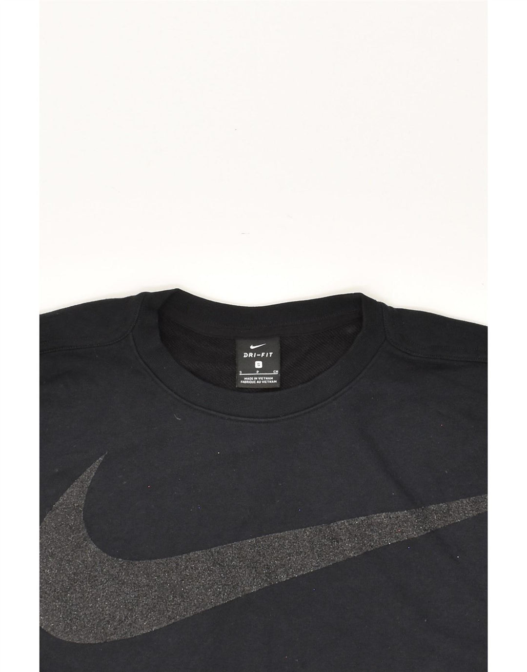 NIKE Womens Crop Graphic Sweatshirt Jumper UK 10 Small Black Vintage Nike and Second-Hand Nike from Messina Hembry 
