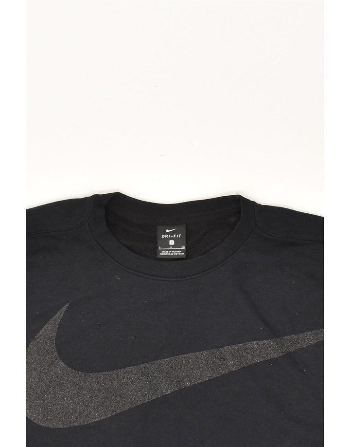 NIKE Womens Crop Graphic Sweatshirt Jumper UK 10 Small Black Vintage Nike and Second-Hand Nike from Messina Hembry 