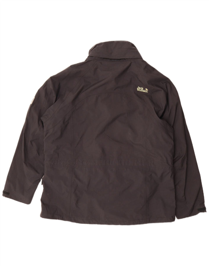 Jack Wolfskin ženska velika kišna jakna UK 18/20 XL crni poliamid