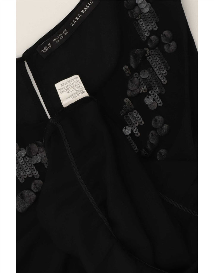 Zara ženski gornji dio bluze bez rukava UK 6 XS crni poliester