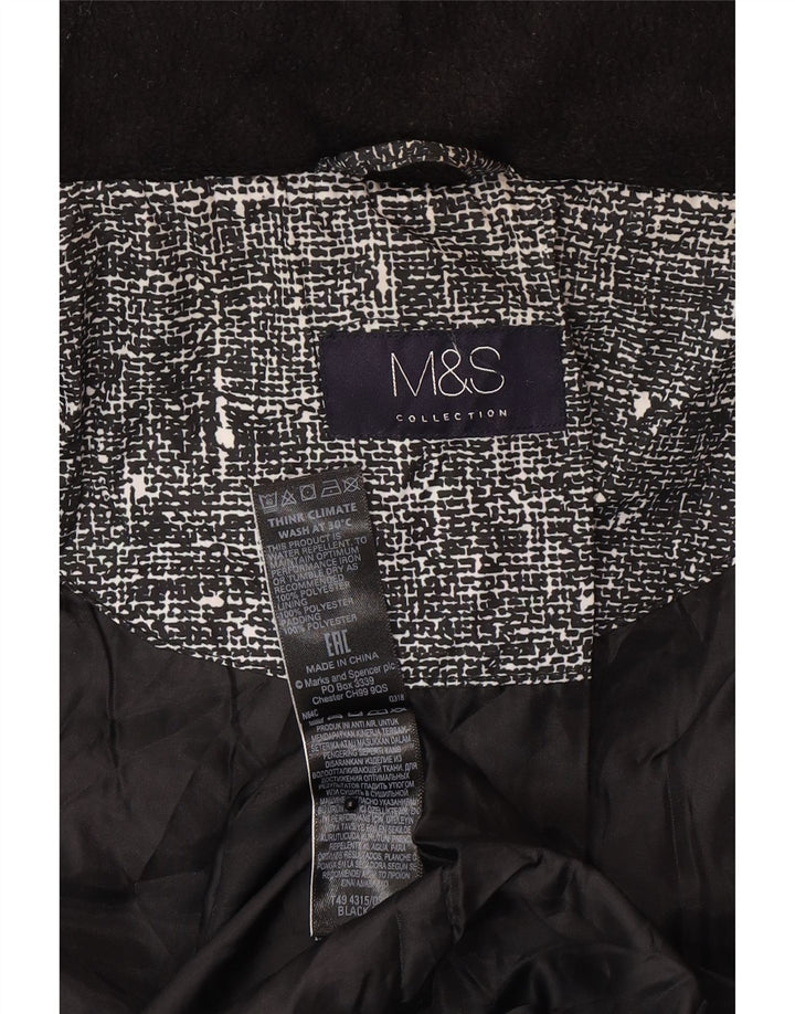 Marks & Spencer ženska prošivena jakna UK 20 2XL crni flekasti poliester