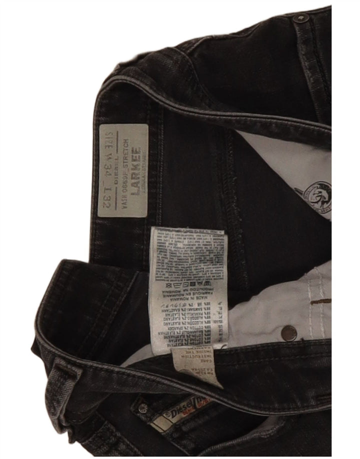 Diesel Mens Larkee Regular Straight Jeans W34 L32 Grey Cotton