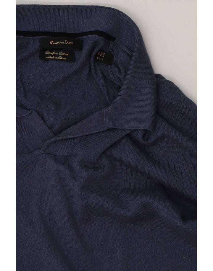 Massimo Dutti muški pulover s polo ovratnikom srednje tamnoplave boje