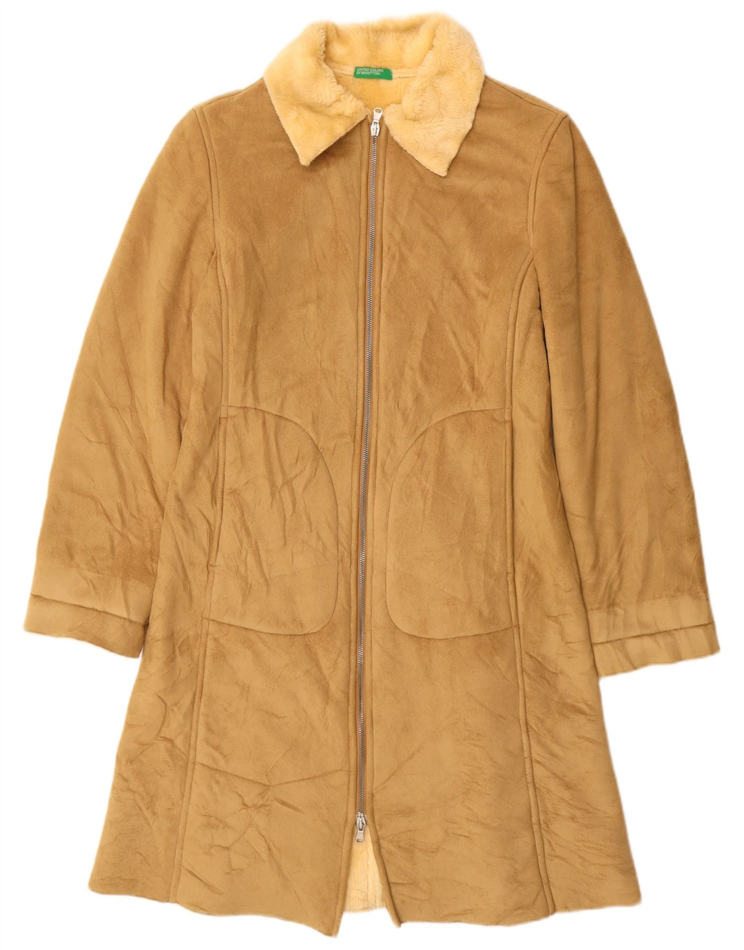 BENETTON ženski šerpa kaput UK 10 Small Beige Modacryl