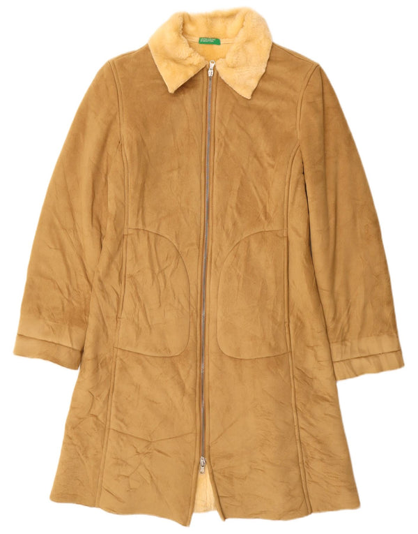 BENETTON ženski šerpa kaput UK 10 Small Beige Modacryl