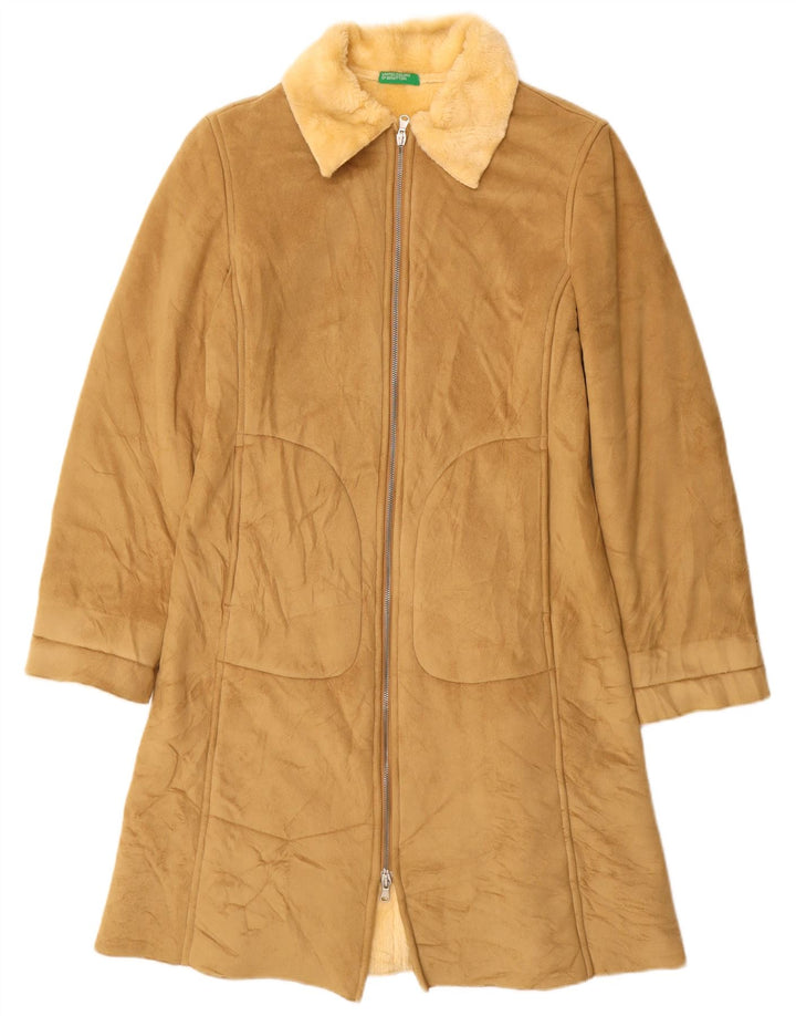 BENETTON ženski šerpa kaput UK 10 Small Beige Modacryl