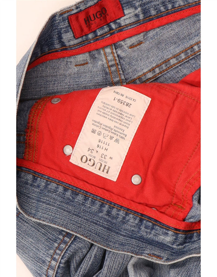 HUGO BOSS Muške traperice Bootcut W34 L30 Plavi pamuk