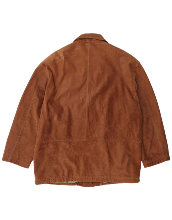 Giaccomo Larusso Mens Suede Jacket UK 42 XL Brown Leather