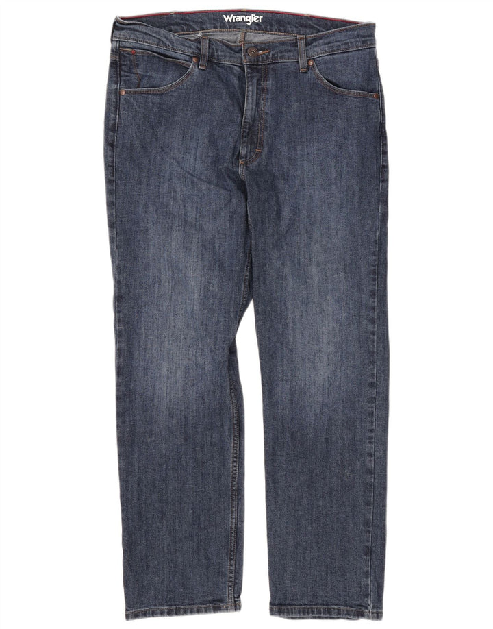 Wrangler muške obične ravne traperice W34 L30 plavi pamuk