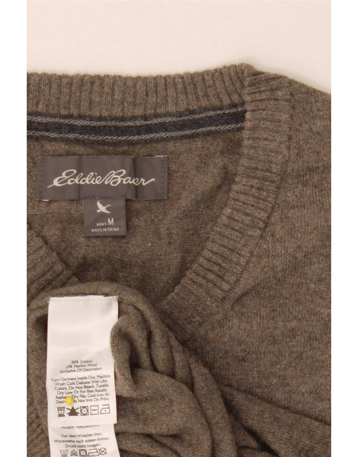 Eddie Bauer, muški džemper s V-izrezom, srednji kaki pamuk