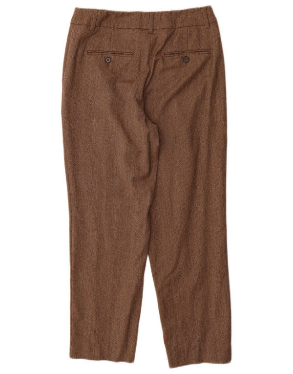 Max Mara ženske hlače ravnog odijela UK 6 XS W26 L26 Smeđa vuna