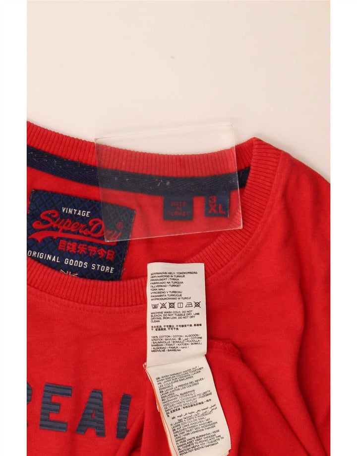 Superdry muška grafička majica dugih rukava 3XL, crvena, moderna pamučna