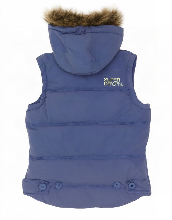 Superdry ženska podstavljena jakna s kapuljačom UK 6 XS, plavi pamuk