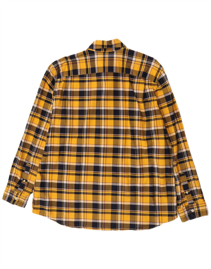 Muška uska flanelska košulja Gap 2XL, žuti karirani pamuk