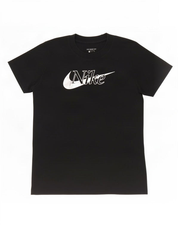 Nike Ženska grafička majica kratkih rukava UK 10 Mala crna pamuk