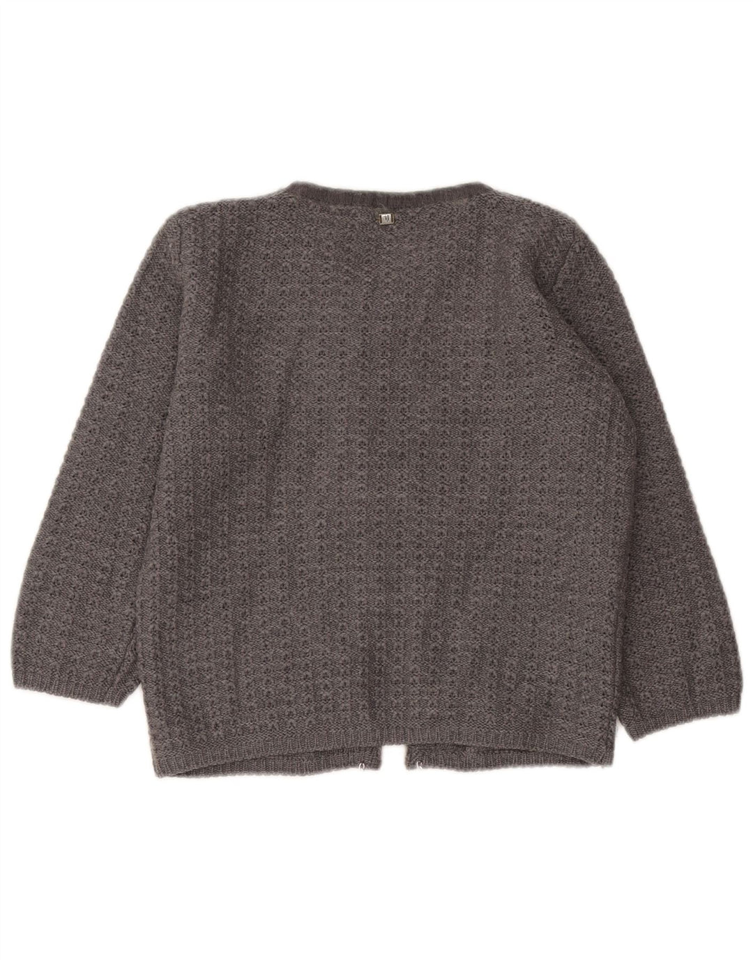 Trussardi Jeans ženski kratki kardigan džemper s 3/4 rukavima UK 12 srednje sivi