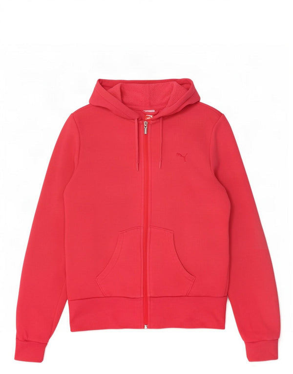 Puma ženski pulover s kapuljačom s patentnim zatvaračem UK 10 Small Pink Cotton