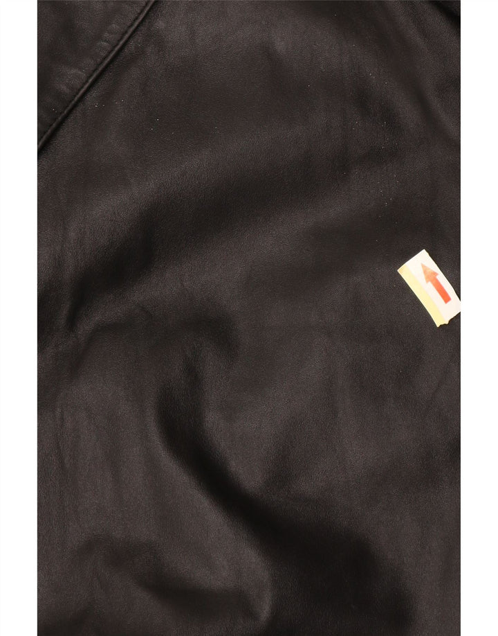 Muški kožni kaput EU 50 veliki crni kožni