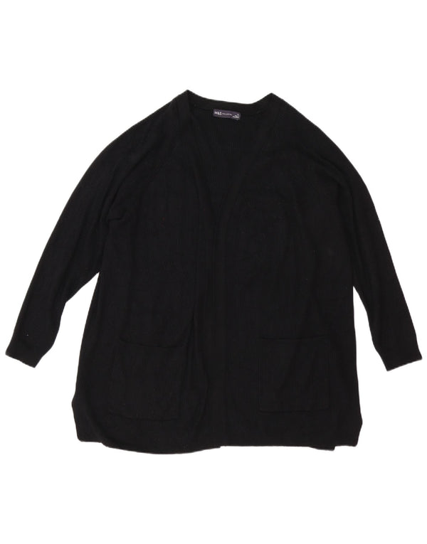Marks & Spencer ženski otvoreni kardigan pulover UK 18 XL crna viskoza