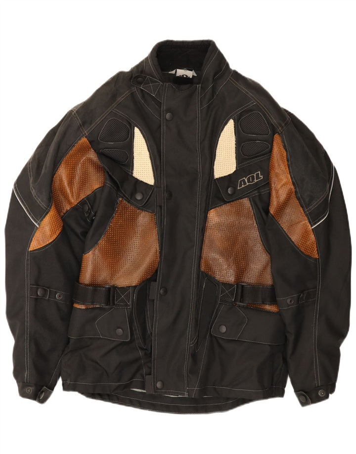 Vintage muška motociklistička trkaća jakna UK 38 srednje crne boje