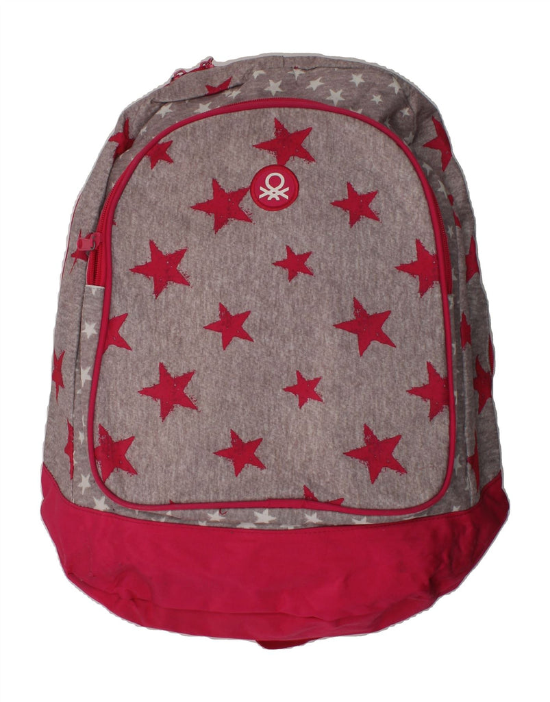 UNITED COLORS OF BENETTON Girls Backpack One Size Pink Geometric Polyester Vintage United Colors of Benetton and Second-Hand United Colors of Benetton from Messina Hembry 