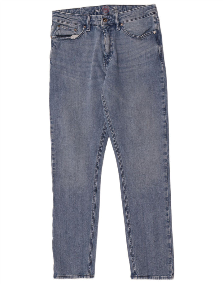 Marks & Spencer Mens Regular Slim Jeans W30 L31 Plavi pamuk