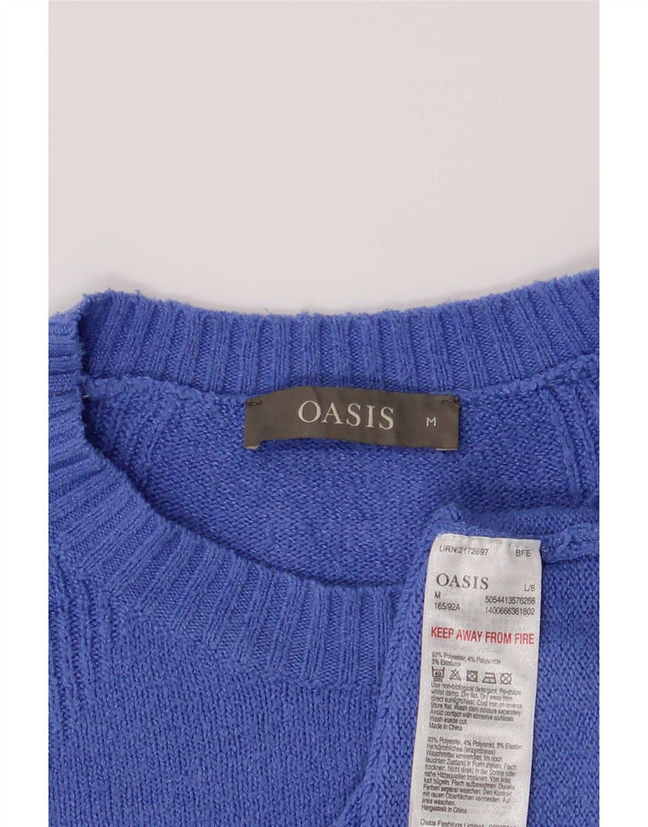 Oasis ženski džemper s okruglim izrezom UK 14 srednje plavi poliester