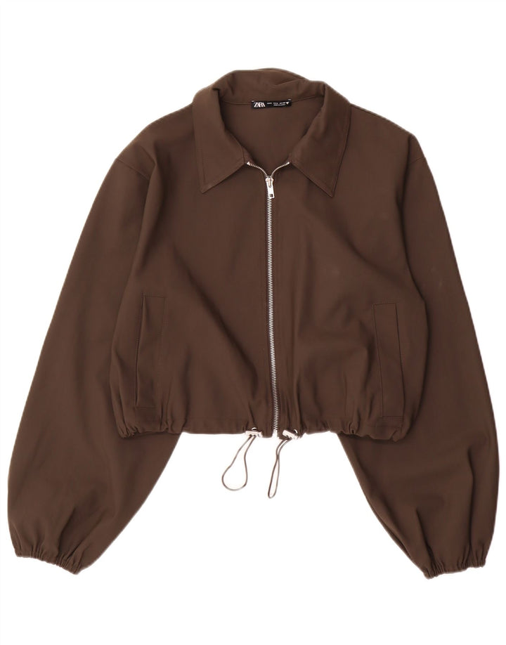 Zara ženska bomber jakna UK 10 Mala smeđa poliamid