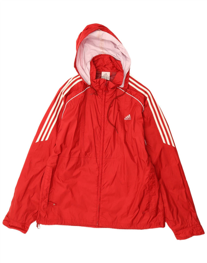Adidas muška kišna jakna s kapuljačom UK 44/46 veliki crveni poliamid