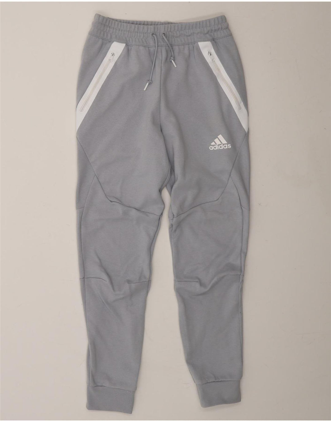ADIDAS Mens Tracksuit Trousers Joggers Small  Grey Colourblock Vintage Adidas and Second-Hand Adidas from Messina Hembry 