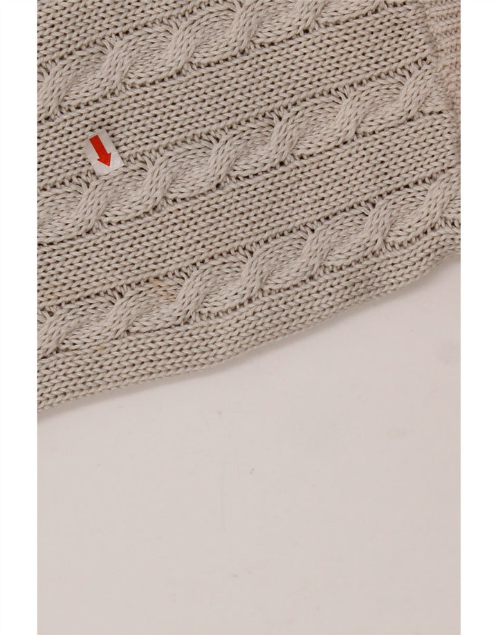 VINTAGE ženski džemper s okruglim izrezom UK 14 srednje sivi Fair Isle pamuk