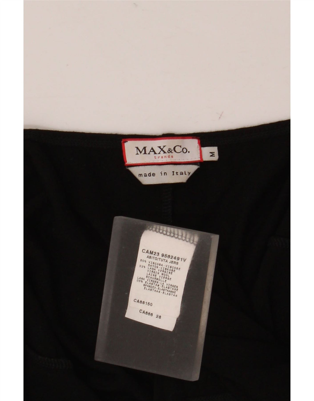 MAX & CO. Ženska asimetrična haljina bez rukava UK 12 Srednje crna viskoza