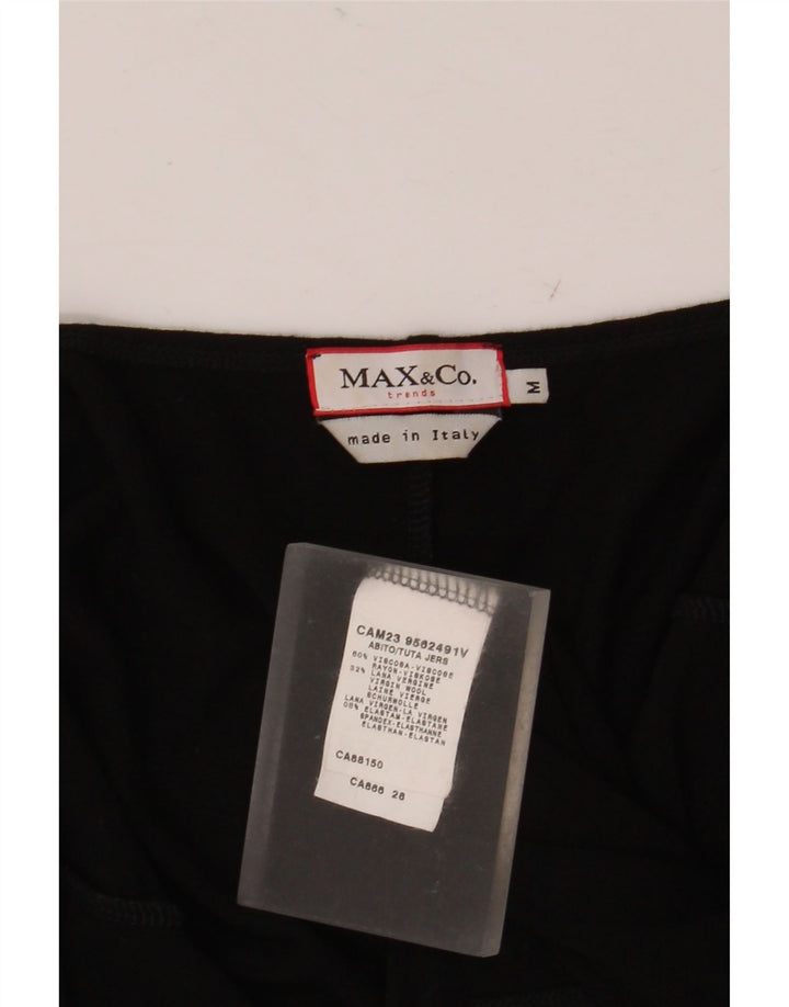 MAX & CO. Ženska asimetrična haljina bez rukava UK 12 Srednje crna viskoza