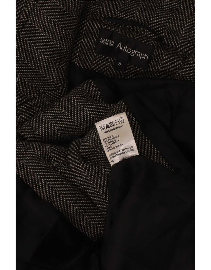 Marks & Spencer ženski kaput s autogramom UK 8 Mala siva vuna riblja kost