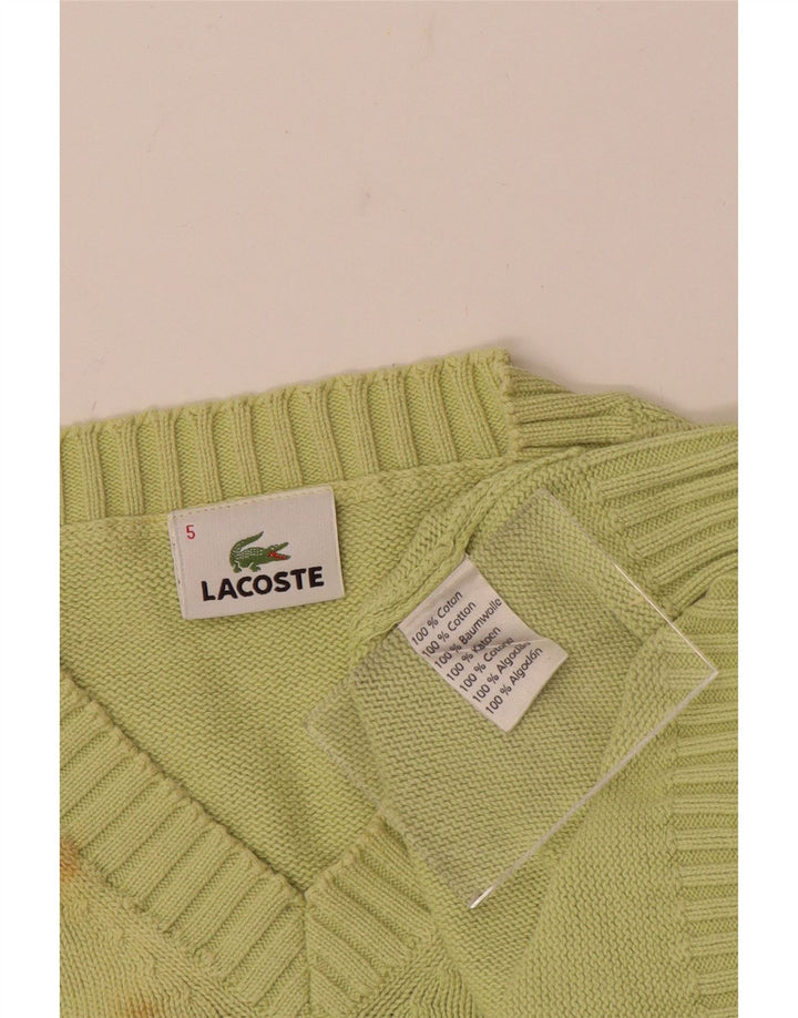 LACOSTE Muški džemper s V-izrezom, veličina 5, veliki zeleni pamuk