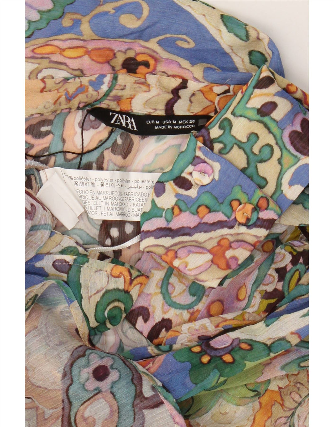 Zara ženska prevelika košulja bluza UK 14 Srednji višebojni paisley