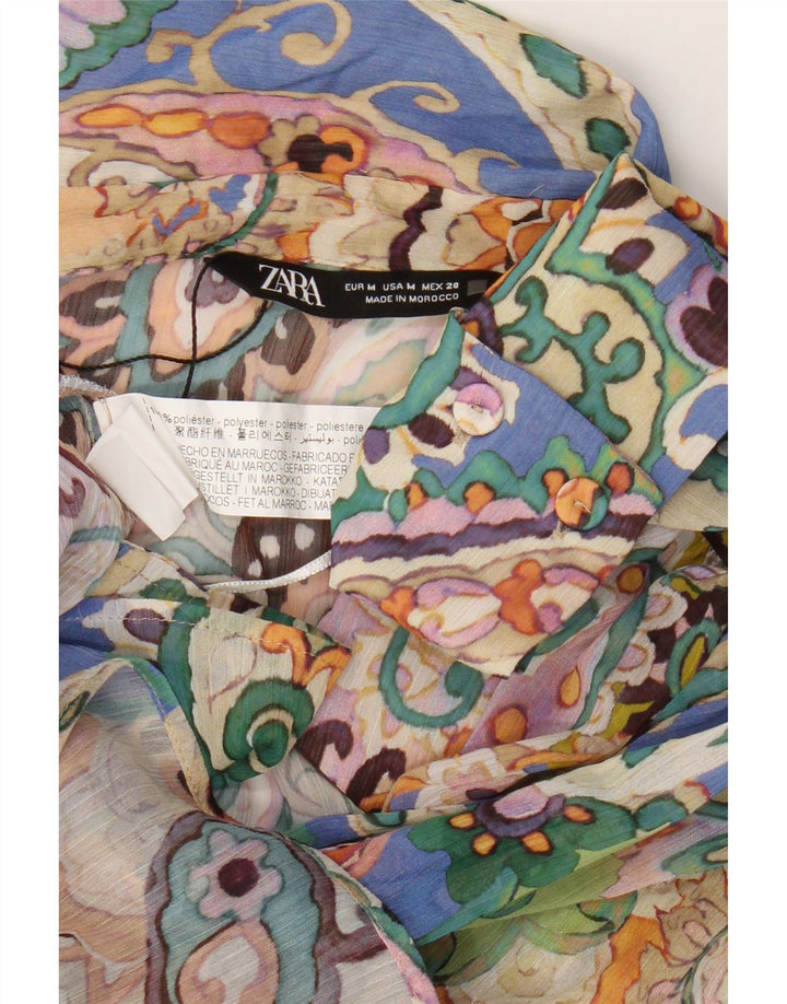 Zara ženska prevelika košulja bluza UK 14 Srednji višebojni paisley