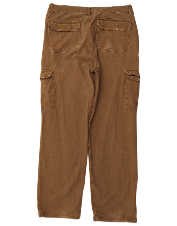 VINTAGE muške ravne kargo hlače EU 52 XL W36 L30 kaki pamuk