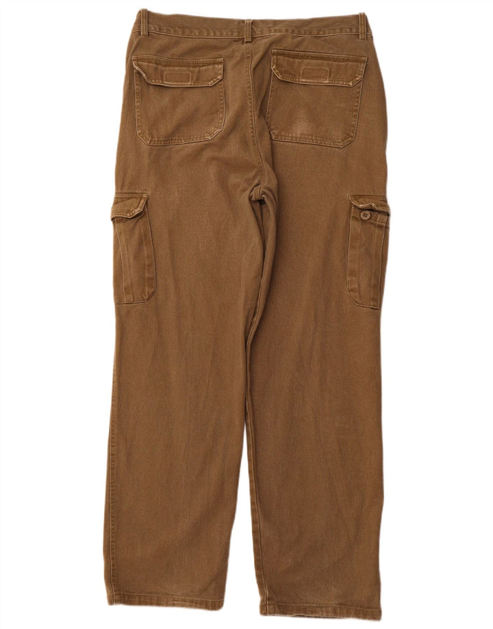 VINTAGE muške ravne kargo hlače EU 52 XL W36 L30 kaki pamuk